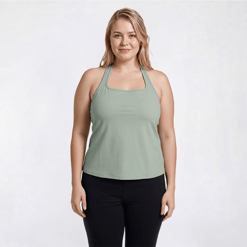 Juniors Plus Eye Candy Halter Top With Shelf Bra