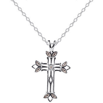 Accents by Gianni Argento Diamond Accent Scroll Cross Necklace - Boscov's