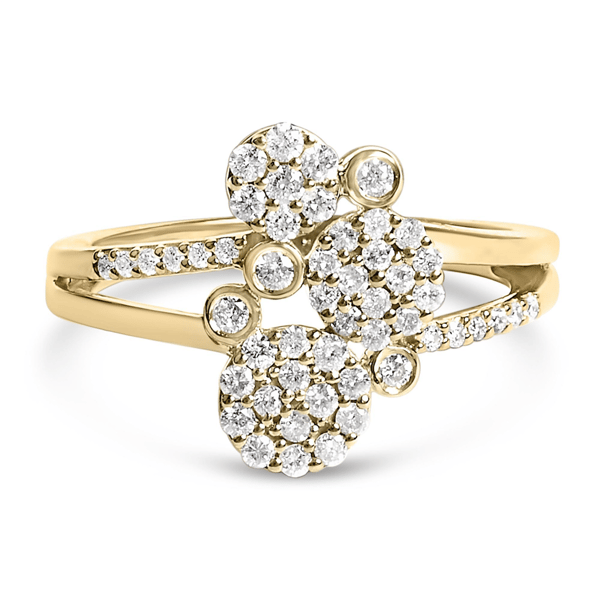 Haus of Brilliance 14kt. Gold Plated 1/2ctw. Diamond Bypass Ring