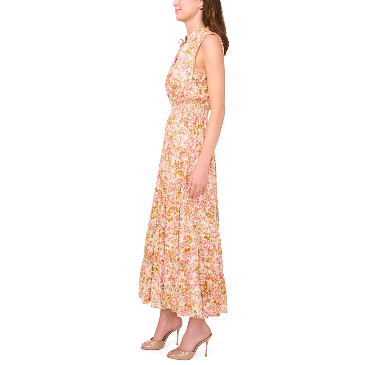 Womens MSK Sleeveless Ditsy Floral Challis Midi Dress