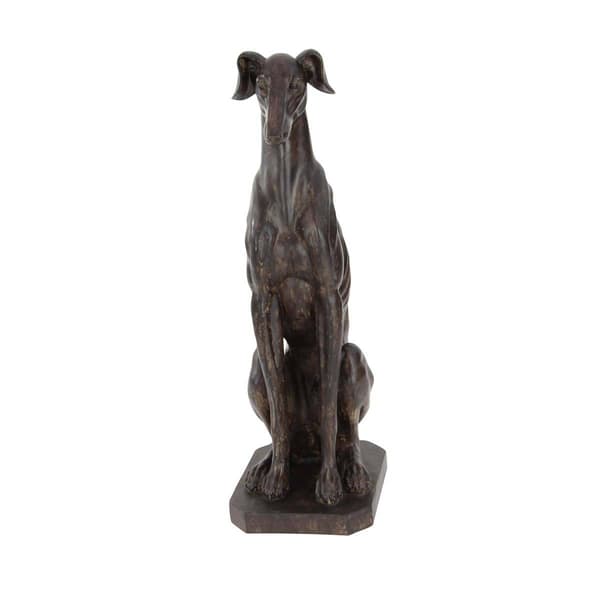 9th & Pike® Brown Polystone Greyhound Dog Sculpture