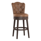 HH2 Home Edenwood Chestnut Bar Height Swivel Stool w/ Tufted Back - image 2