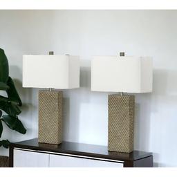 9th & Pike® 29in. Golden Waffle Table Lamp