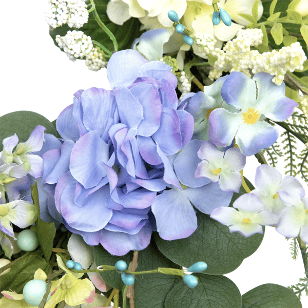Northlight 26in. Hyacinths & Hydrangea Fern Spring Wreath