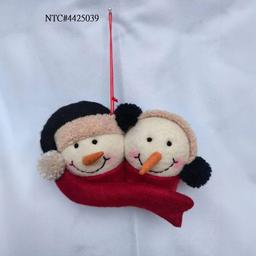 Snowman Couple Plush Ornament