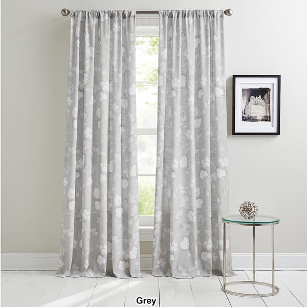 DKNY Dandelion Floral Pole Top Panel Curtain