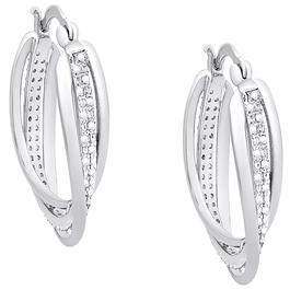 Gianni Argento Silver 1/4ct. Diamond Swirl Hoop Earrings