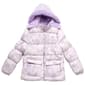 Girls (7-16) Pink Platinum Flocked Floral Puffer Coat - image 2
