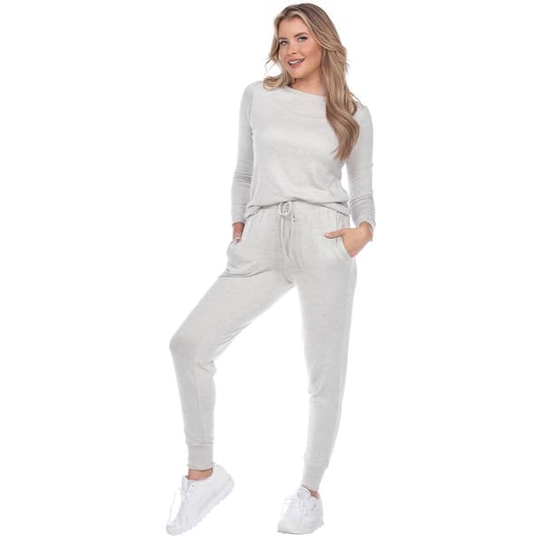 Womens White Mark 2pc. Lounge Solid Pants Set - image 