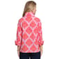 Womens Ali Miles 3/4 Cuff Sleeve Coral Shell Pearl Button Blouse - image 2