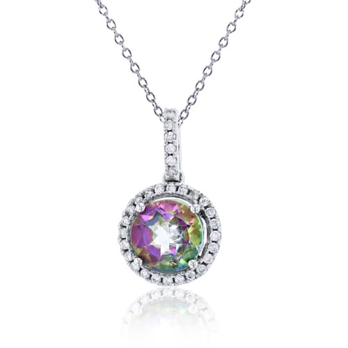 Gemstone Classics&#40;tm&#41; 10kt. White Gold Mystic Necklace - image 