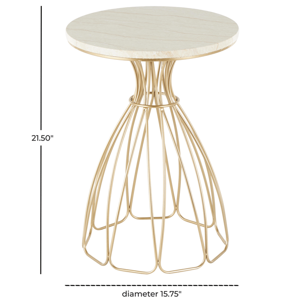 9th & Pike® Contemporary Gold Metal Accent Table