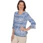 Petite Alfred Dunner Camden Market Embroidered Lace Blouse - image 3