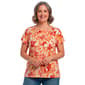 Plus Size Emily Daniels Button Shoulder Floral Disco Dot Blouse - image 1
