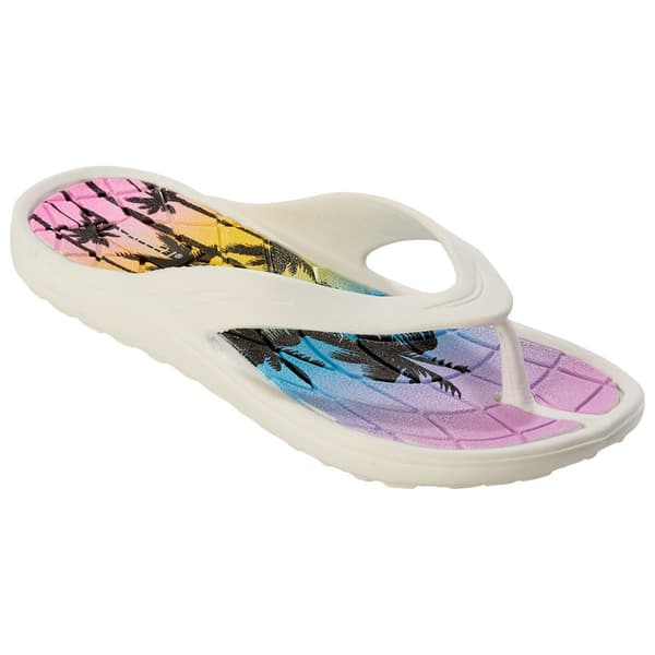 Womens Capelli New York EVA Palm Tree Flip Flops - image 