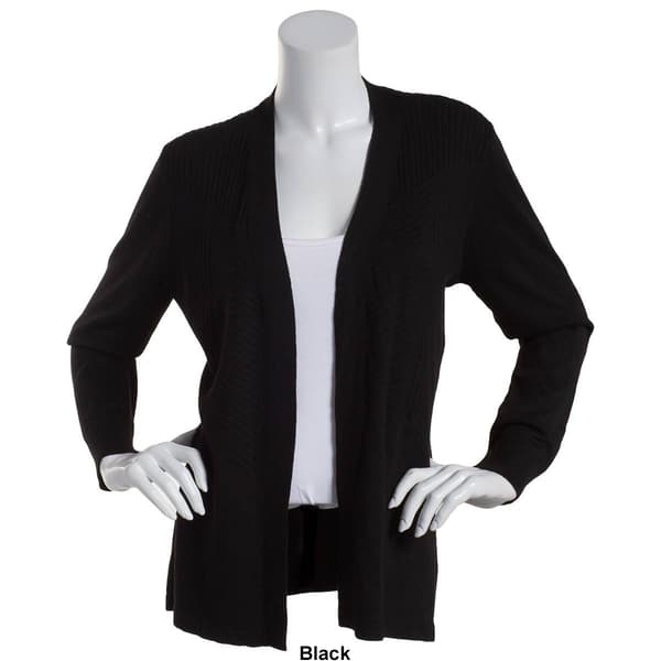 Womens 89th & Madison Long Sleeve Open Solid Cardigan