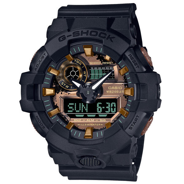 Mens G-Shock Anadigi Rusted Iron Watch - GA700RC-1A - image 