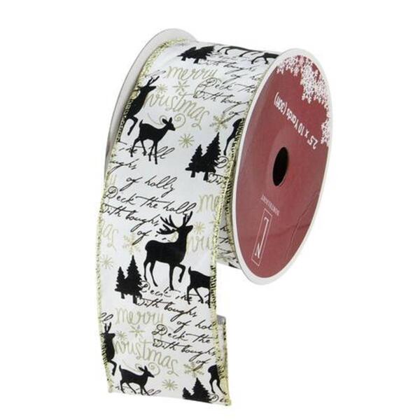 Northlight Seasonal 30ft. Playful Reindeer Wired Craft Ribbon - image 