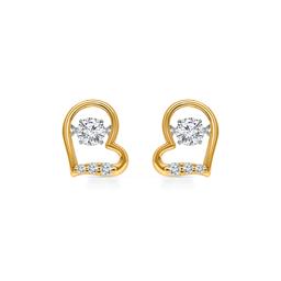 Nova Star® Gold over Silver Lab Grown Diamond Heart Earrings