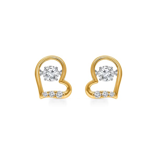 Nova Star® Gold over Silver Lab Grown Diamond Heart Earrings