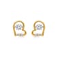 Nova Star® Gold over Silver Lab Grown Diamond Heart Earrings - image 3