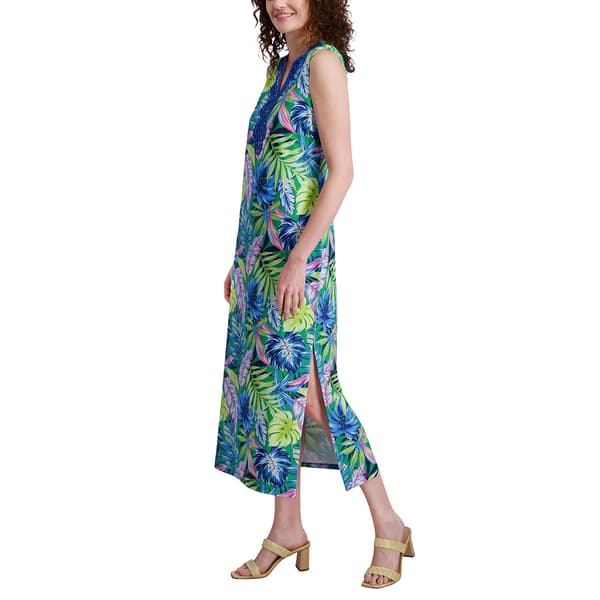 Womens Stella Parker Sleeveless Tropical UPF Midi Dress
