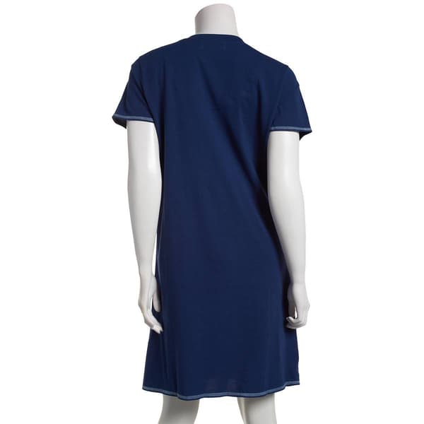 Womens Ren&#233; Rof&#233; Short Sleeve Night Owl Embroidered Nightshirt