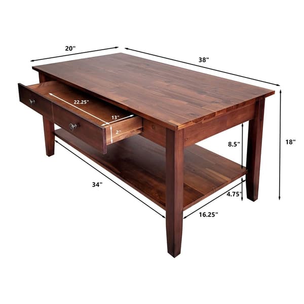 Casual Contemporary Living Solid Acacia Coffee Table