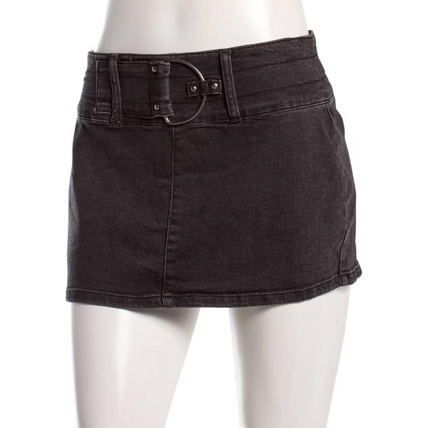 Juniors Madden Girl Denim D-Ring Mini Skirt - image 