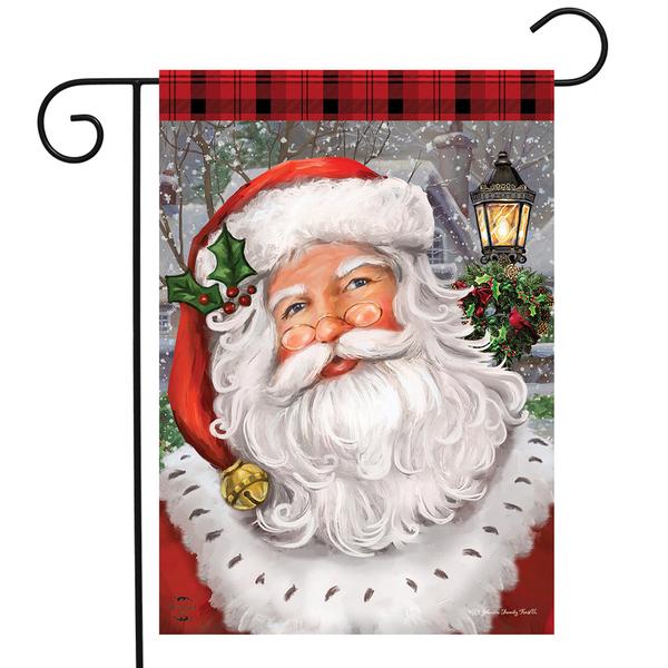 Briarwood Lane Checkered Santa Garden Flag - image 