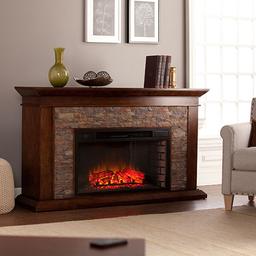 Southern Enterprises Simulated Stone Electric Fireplace
