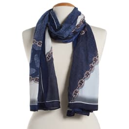 Womens Renshun Silk Chain Oblong Scarf