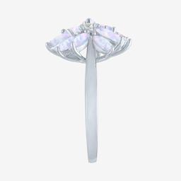 Gemstone Classics™ Lab Grown White Sapphire & Opal Floral Ring