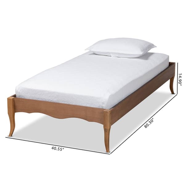 Baxton Studio Marieke Ash Walnut Wood Twin Platform Bed Frame