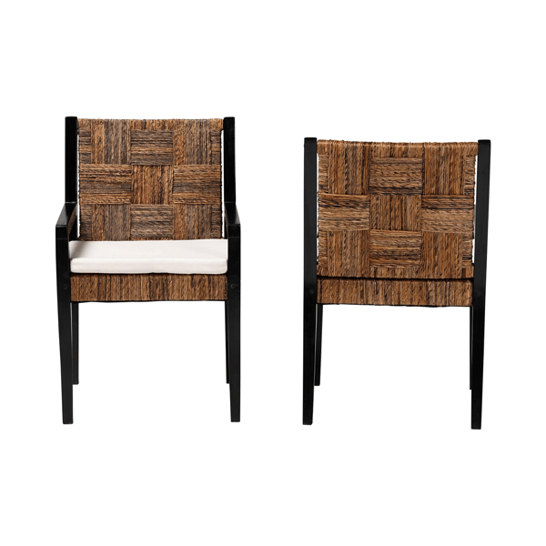 bali & pari Raniya 2pc. Handwoven Seagrass Armchairs