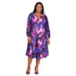 Plus Size 24/7 Comfort Apparel Multicolor Empire Waist Midi Dress - image 1