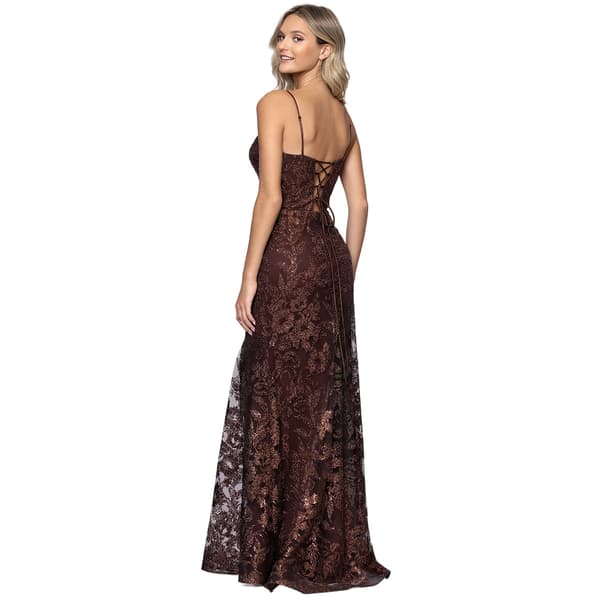 Juniors Blondie Nites Glitter Lace-Up Sheath Dress