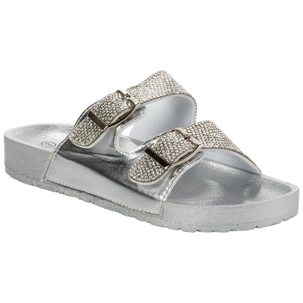 Big Girls Kensie Girl Rhinestone Strap Slide Sandals
