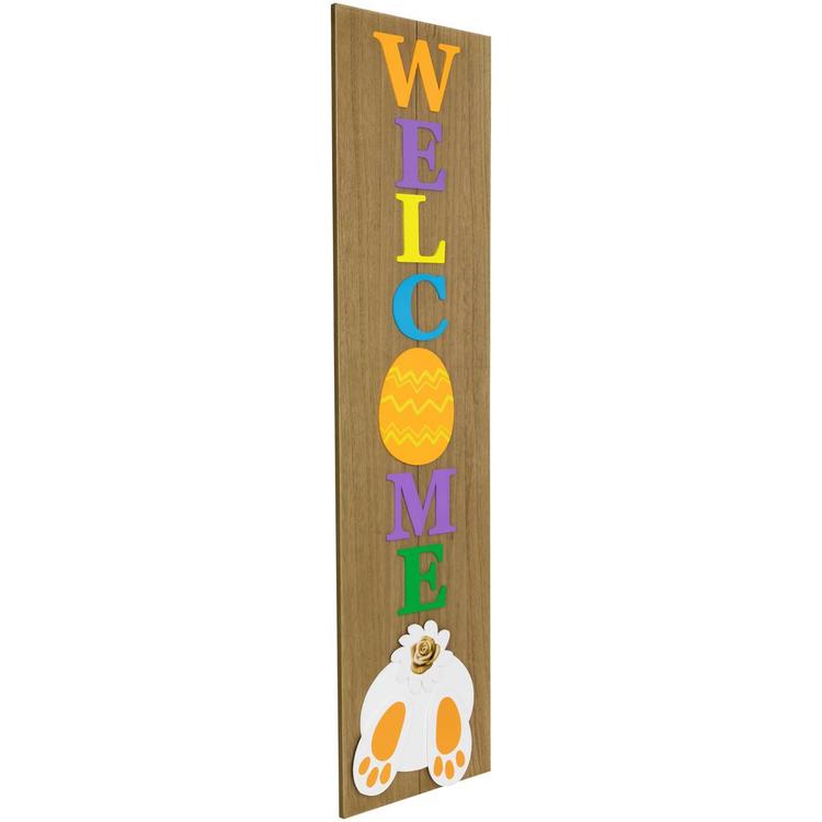 Northlight Seasonal Welcome Easter Bunny Porch Sign