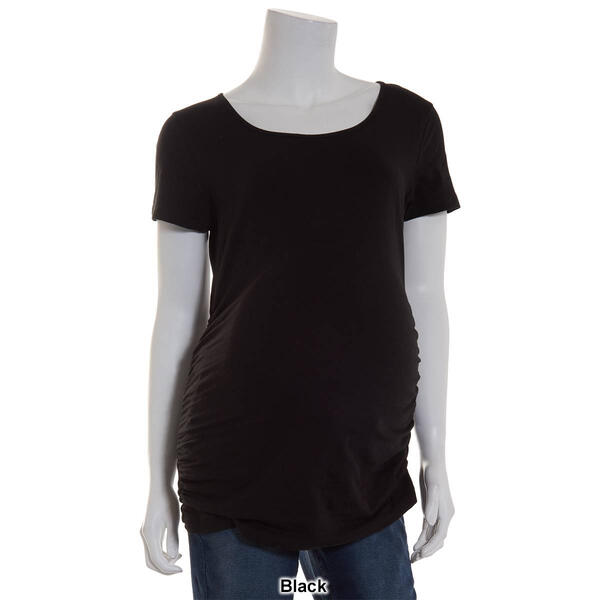 Womens Times Two Short Sleeve Side Ruched Maternity Tee