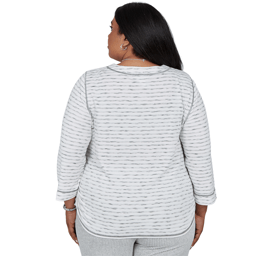 Plus Size Alfred Dunner Weekend Warrior 3/4 Sleeve Stripe Blouse