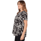Plus Size Emaline Key Items Short Sleeve Laced Neck Floral Blouse - image 4