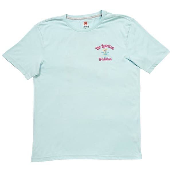 Mens Chaps Parrots Short Sleeve Tee - Crystal Blue - image 