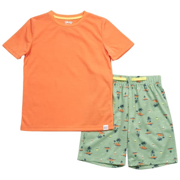 Boys (6-14) Sleep On It(R) 2pc. Tropical Shorts & Tee Pajama Set - image 