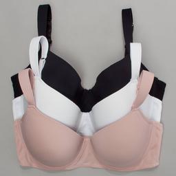 Plus Size Nautica 3pk Flat Molded Underwire Bra NT1159-3PKN