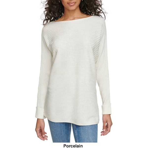 Womens Calvin Klein Long Sleeve Solid Ribbed Sweater w/Cuffs