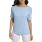 Womens Calvin Klein 3/4 Sleeve 1x1 Knit Top with Shoulder Buttons - image 1