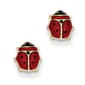 Gold Classics(tm) 14kt. Gold Enameled Ladybug Post Earrings - image 1