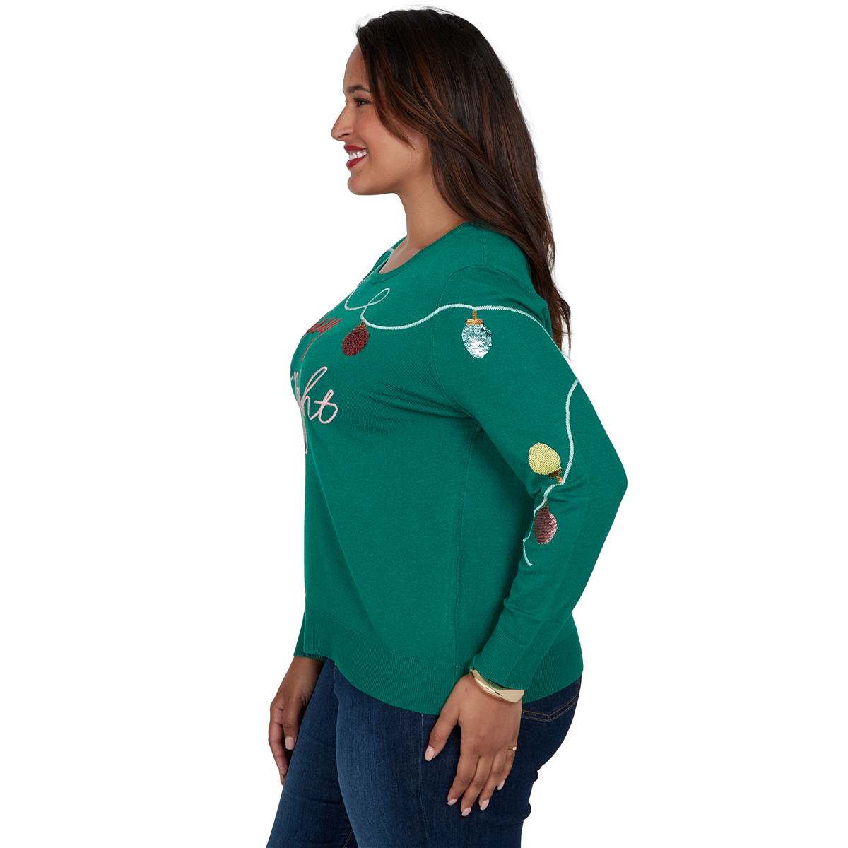 Plus Size Ruby Rd. Happy Holidays Merry & Bright Sweater