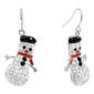 Athra Fine Silver Plated Crystal Snowman Drop Earrings - image 1